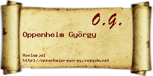 Oppenheim György névjegykártya